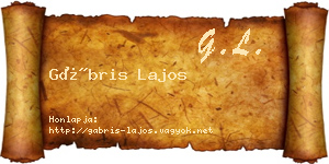 Gábris Lajos névjegykártya